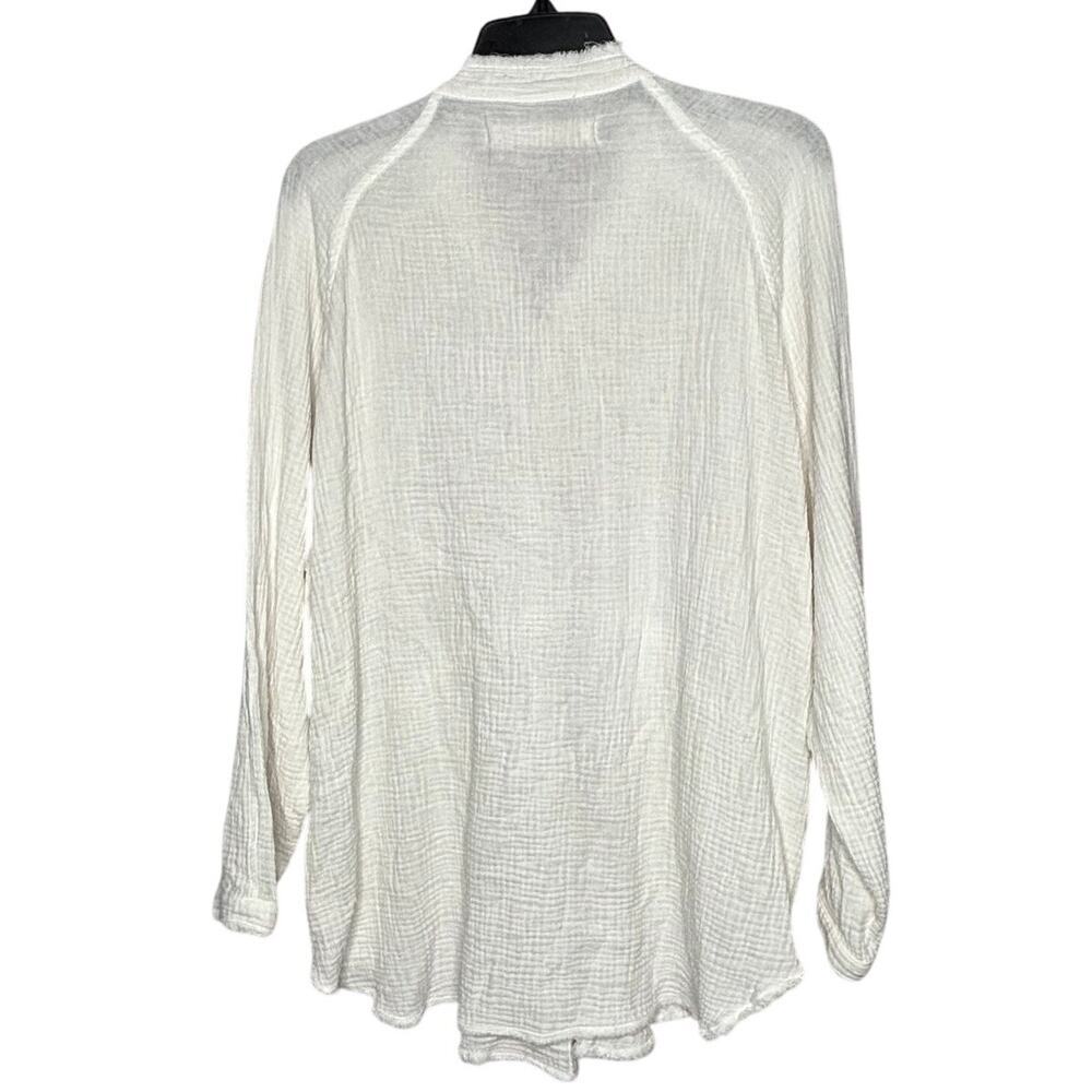 We The Free White Summer Daydream Gauze Pockets Button Down Oversized Top XS - Picture 2 of 7